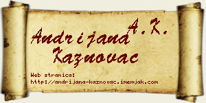 Andrijana Kaznovac vizit kartica